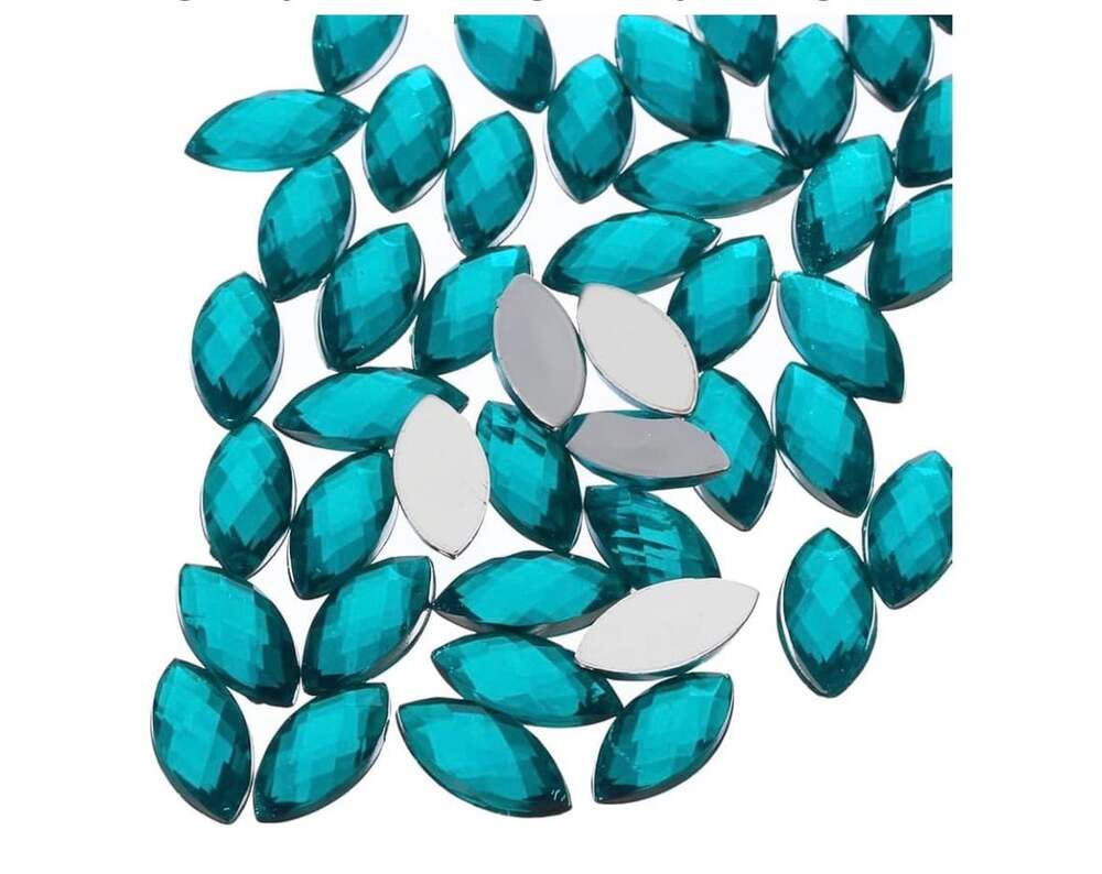 Meccanixity Acrylic Horse Eye Gems 7x15mm Flat Back Rhinestones